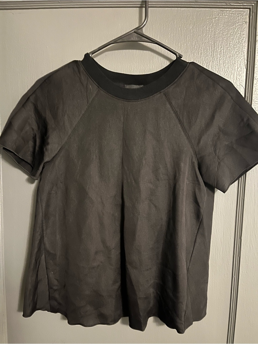 Giorgio Armani Black Short Sleeve Silk-Blend Top